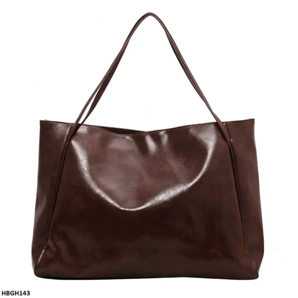 Plain Leather Large Bag